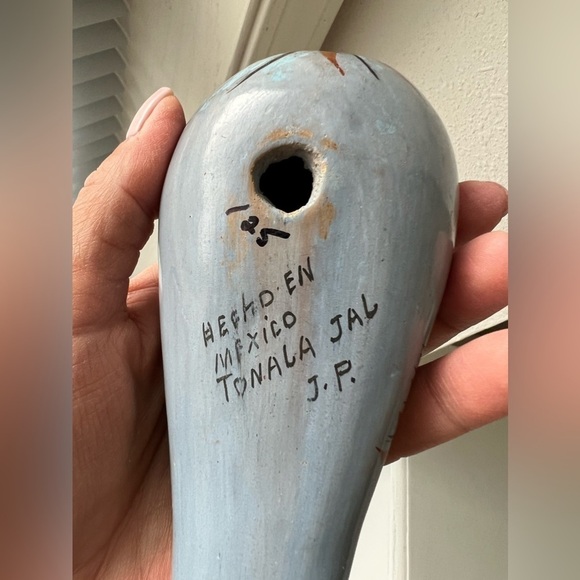 VTG Tonala J.P. Pigeon Bird Hand Painted Mexican Folk Art Pottery Figurine. - Picture 4 of 10